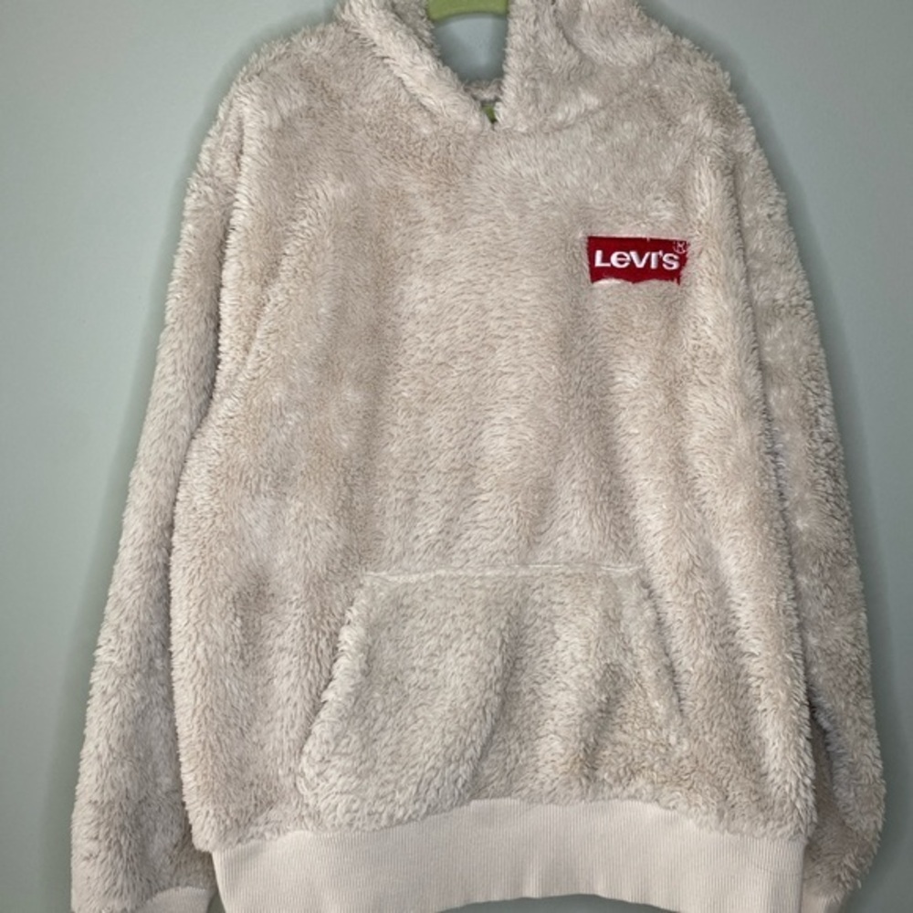 Levi’s Sherpa YOUTH size‎ Medium Cream Pullover Hoodie